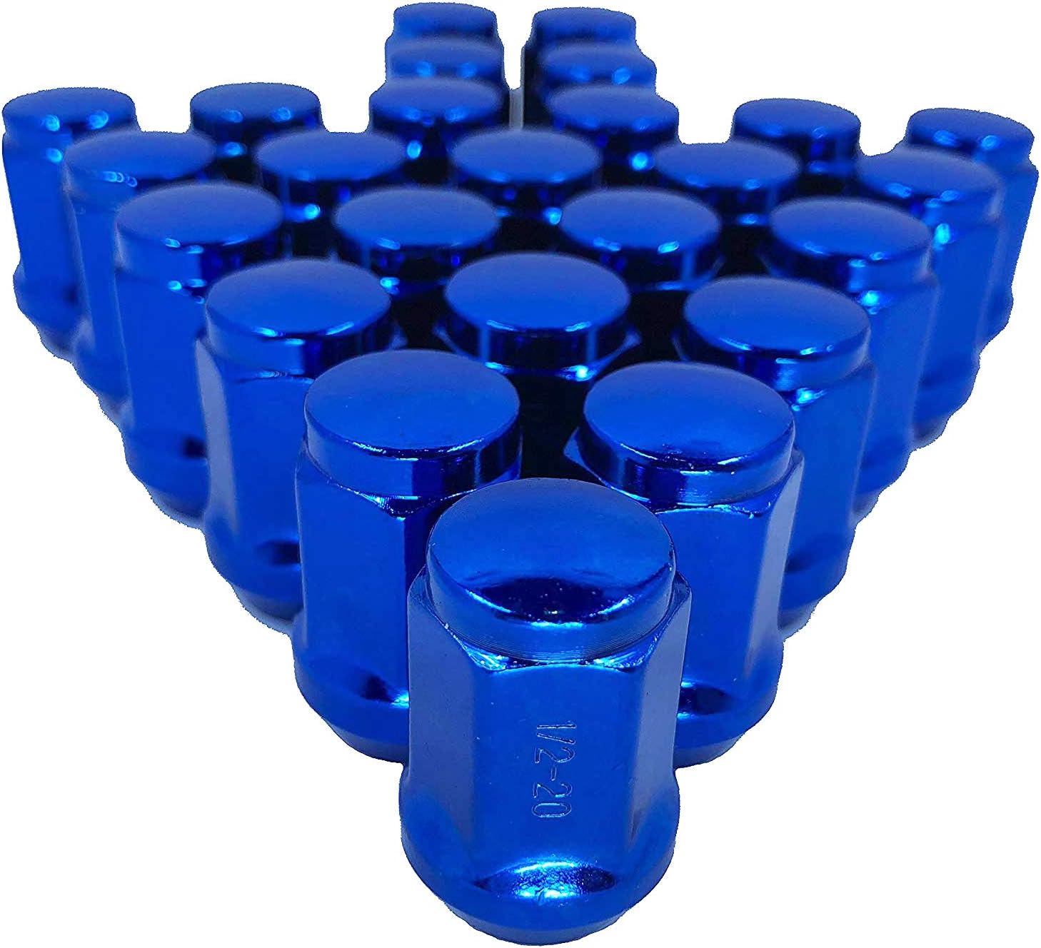 Coyote 23 1/2" Lug Nuts Blue Acorn Bulge Wheel Nut Closed End 1/2x20 Compatible with Jeep CJ YJ TJ