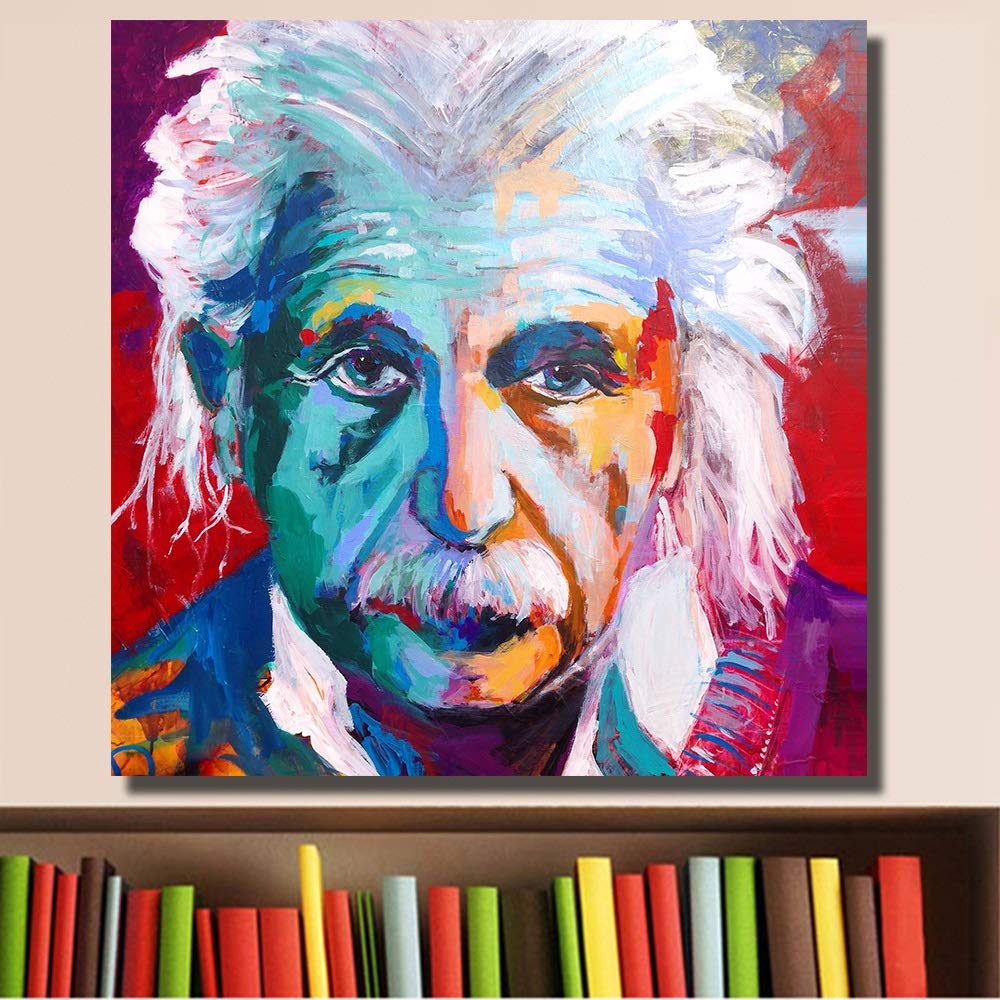版画 roamcouch Einstein Picture Albert Einstein Portrait Abstract Pop Art on Canvas Print