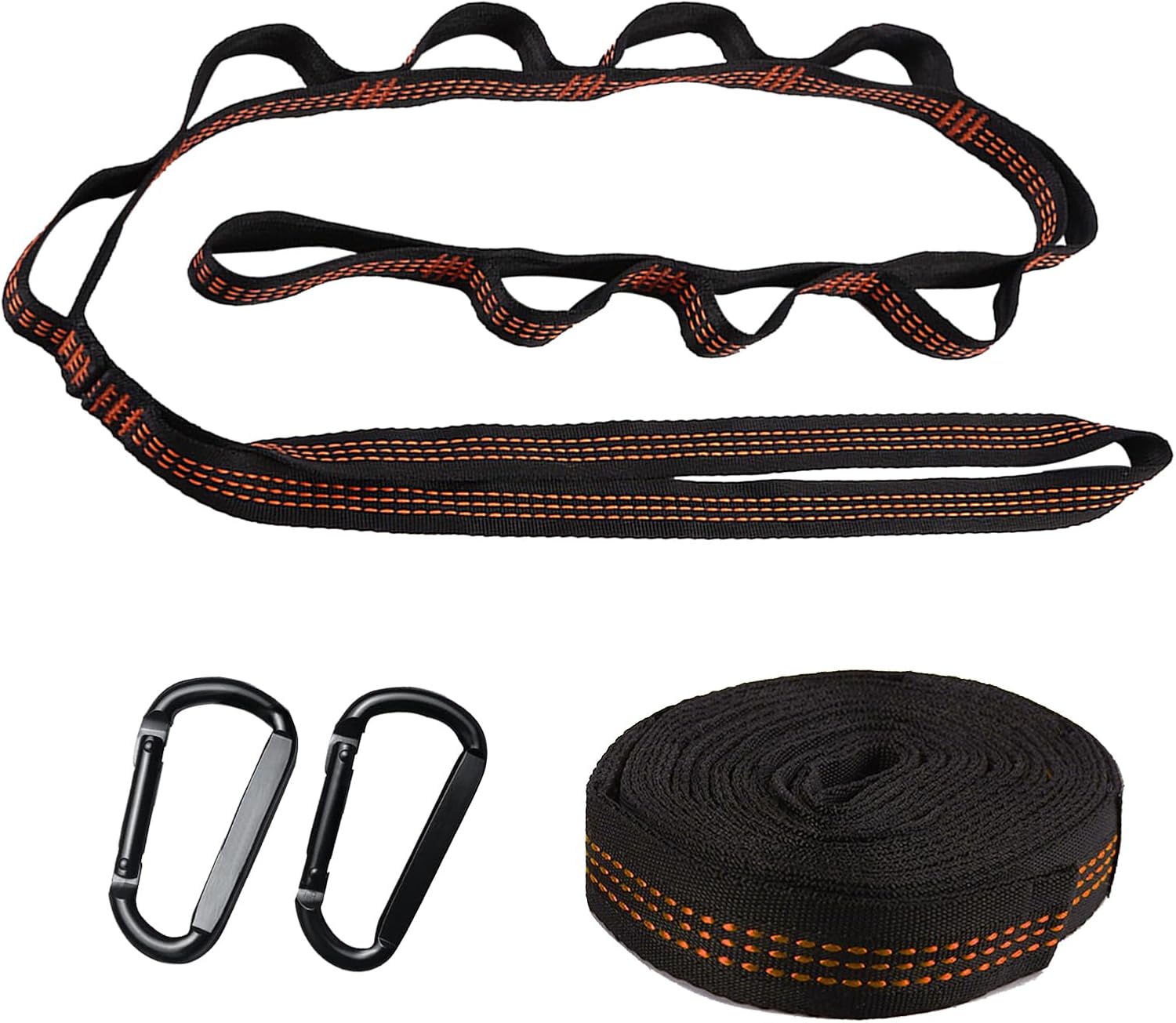 Werownsgso Pack of two Hammock Attachments, 105 cm Swing Attachment, Hanging Chair Attachment with 2 Carabiners for Tenting, Climbing, Picnic, Out of doors, Journey