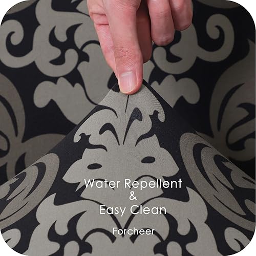 Vista 182 de Forcheer - Juego de 4 fundas elásticas para sillas de comedor con estampado elástico, lavable, extraíble, para cocina, hotel, restaurante