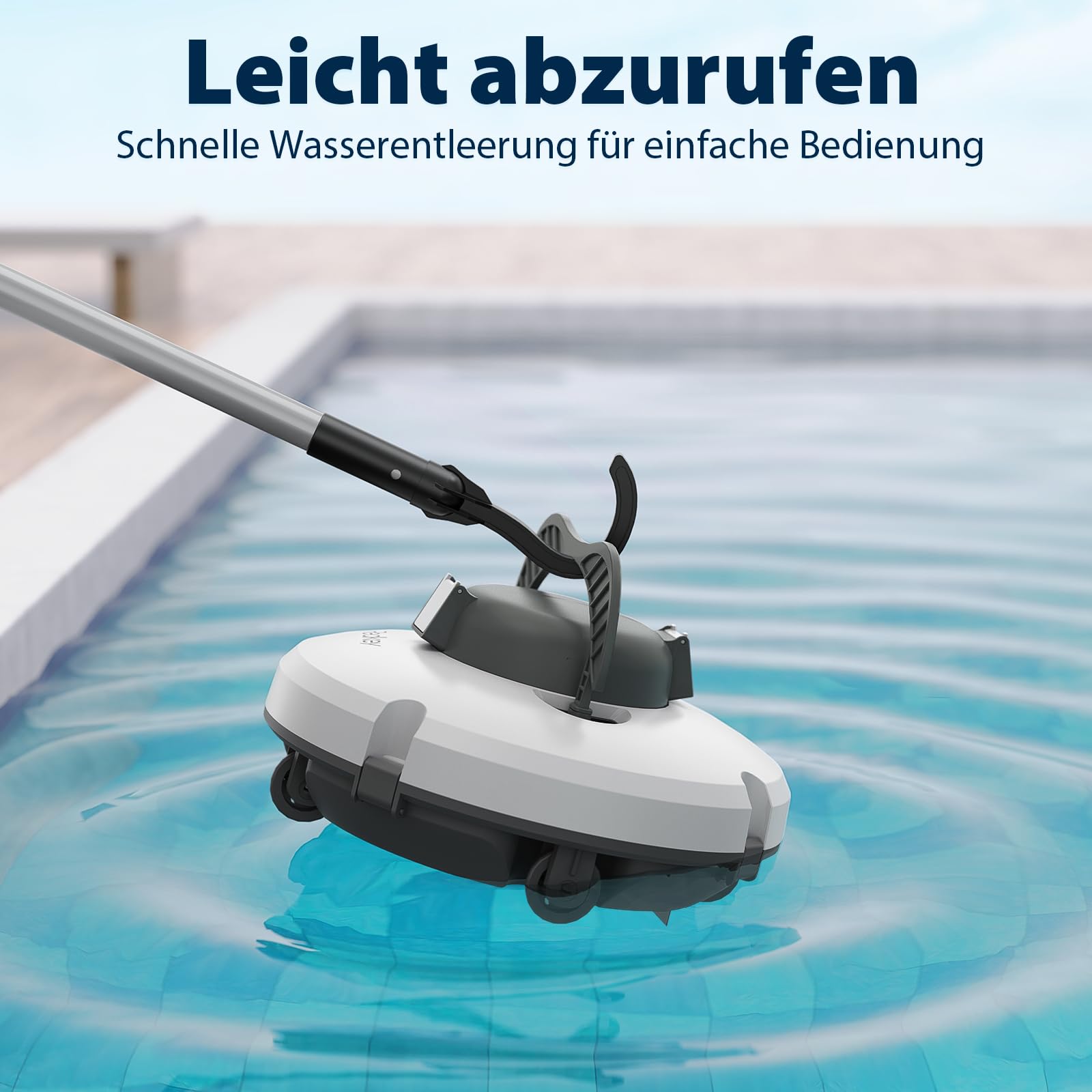 Redkey Upgrade S100 Poolroboter Akku, Akkulaufzeit 200 Minuten,Max Steigung 18°,Selbstparkend, Automatische Poolreiniger Kabelloser, Poolreinigungsroboter,Geeignet für Flache Pools bis zu 120 m²