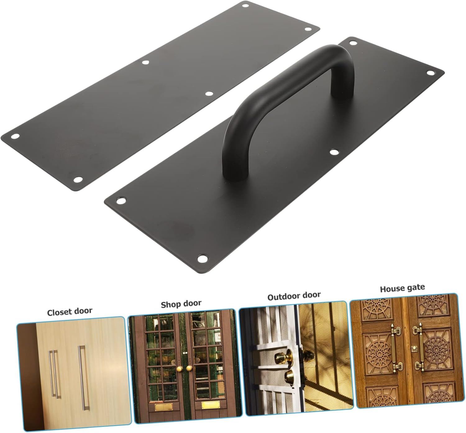 WOONEKY Door Pull Handle Push Plate Stainless Steel Sliding Door Handle and Corrosion-Resistant for Commercial and Closet Use Includes Screws for Easy Installation