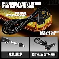 Vista 6 de 12 inch Roof Top Mini Strobe Lights Hazard Light Emergency Safety Warning LED Flashing Beacon Light Bar (Amber)