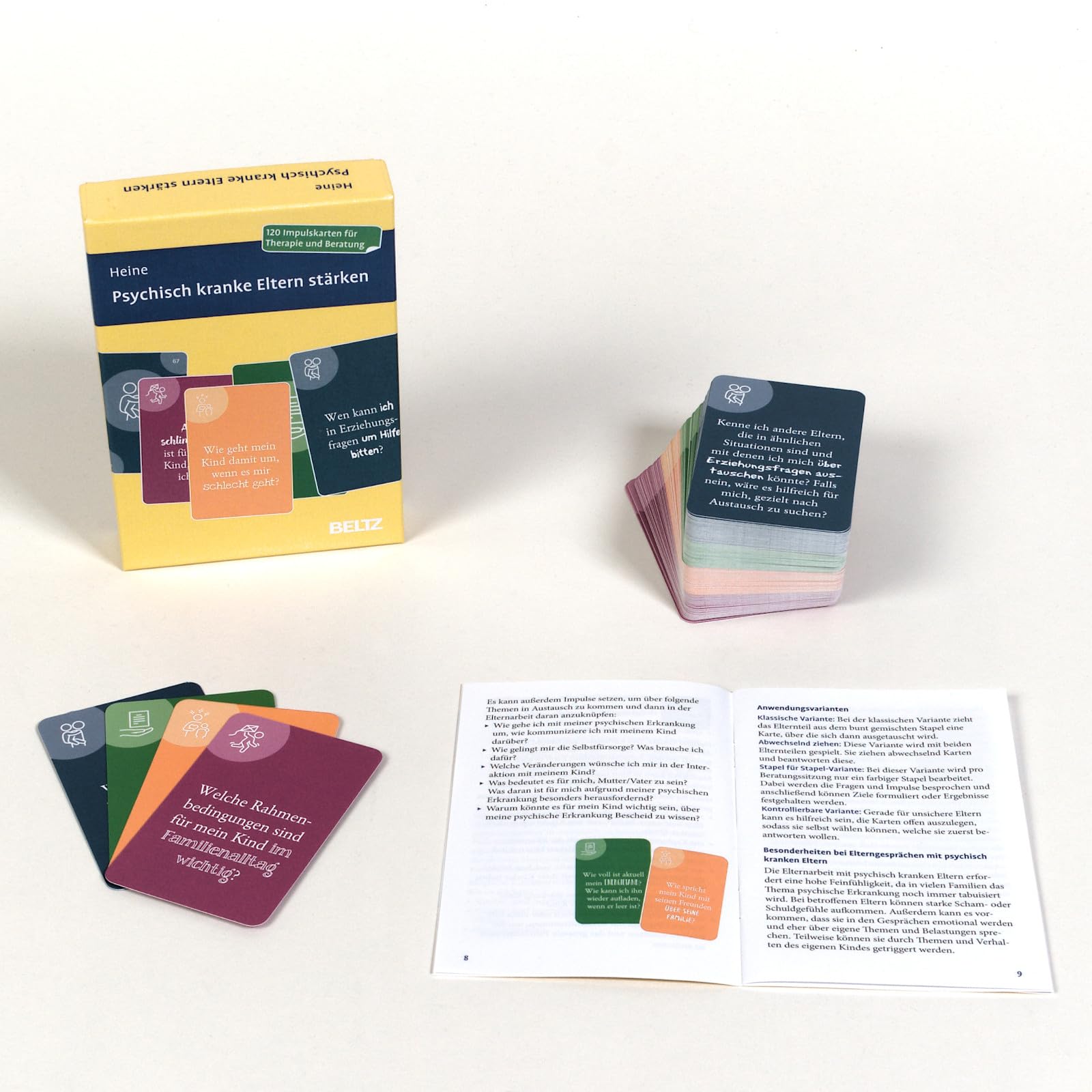 Psychisch kranke Eltern stärken: Kartenset mit 120 Impulsen für die Elternarbeit in Therapie und Beratung. Mit 12-seitigem Booklet in stabiler Box, Kartenformat 5,9 x 9,2 cm (Beltz Therapiekarten)