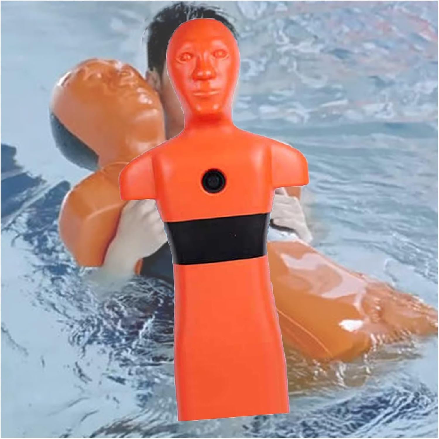 Water Rescue Simulation Dummy ,Teaching Tools Model ,with 3 Water Inlets No Assembly Required Props,for Beach Schools(Orange)