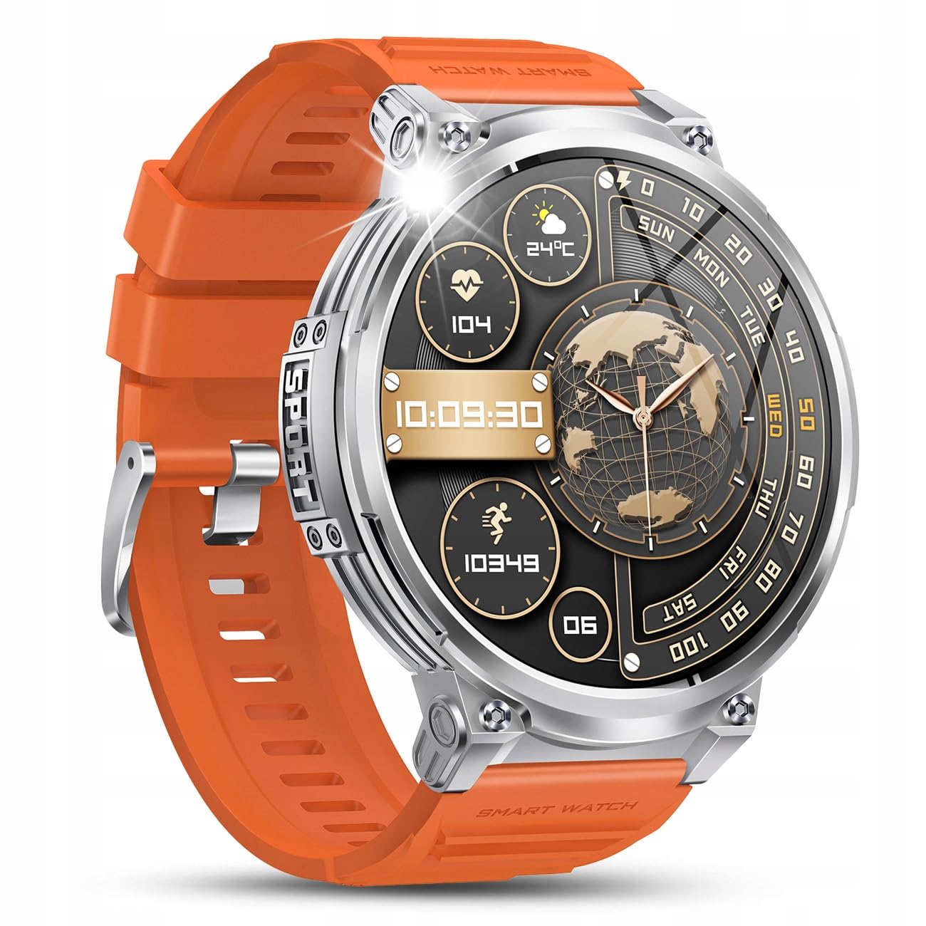 Smartwatch Męski Zegarek Menu PL Rozmowy Ciśnieniomierz 730mAh IP68 2 Paski
