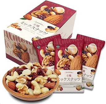 Premium 6 Types Mixed Nuts 20g x 40 Packets Unsalted, No Flavoring or Preservatives, Direct Import, Snack, Treat, Disaster Preparedness Food, Emergency Food, Stockpiled Food, Preserved Food