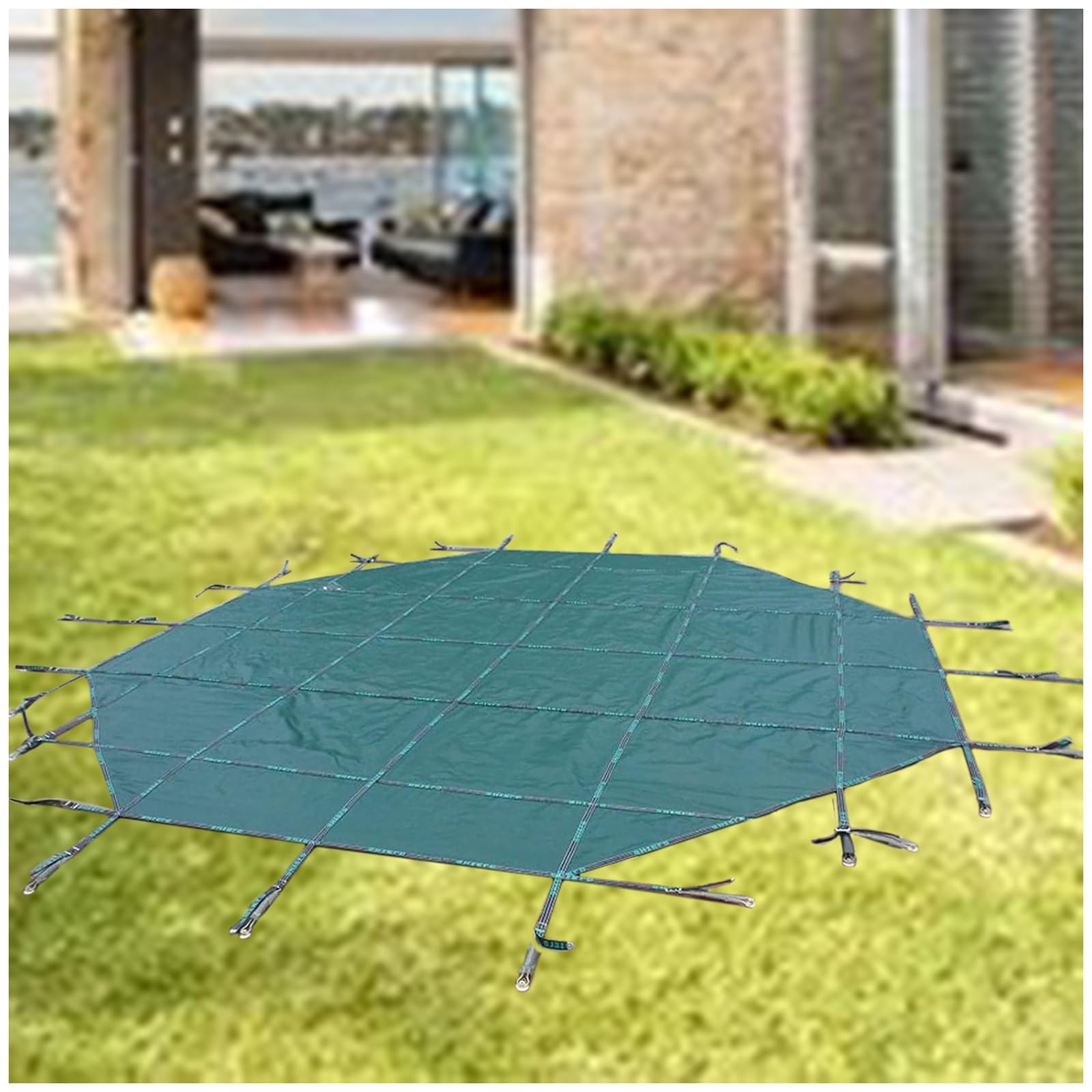 Copertura per Piscina Sistema Di Copertura Della Piscina Interrata, Cuccioli Bambini Rete Anti-annegamento, Rete Antipolvere Per La Protezione Di Sicurezza Della Piscina Rotonda, Verde ( Size : 6ft/1.