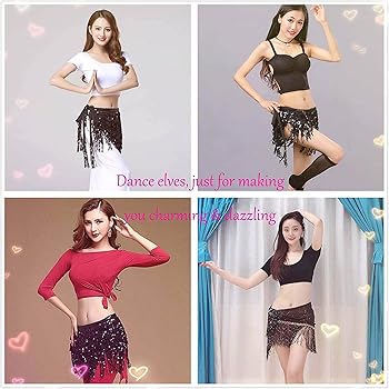 Belly Dance Fringe Tassel Hip Scarf Skirt Wrap Belt Ballroom Latin Salsa Skirt E - Foto 9