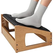 XINGMIAOWJ Ergonomic Foot Rest, 4 Adjustable Height Foot Stool,Footrest Under Desk， Soft Cushions,Foot Rest Office,Improving Posture, Promoting Blood Circulation（Natural）