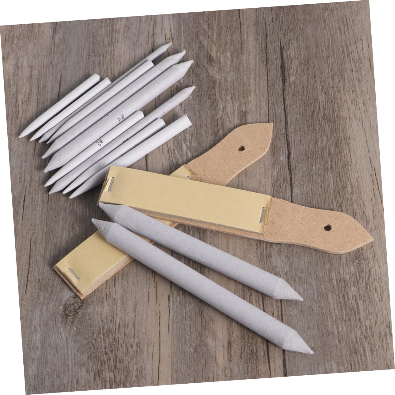 ULDIGI 36pcs Art Supply Set Tortillions Blending Stumps Sandpaper Sharpener for Drawing Sketch Student