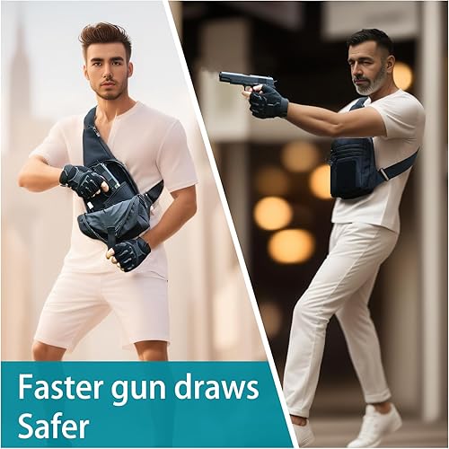 Miniatura 2 de FLWVOG Bolsa cruzada de transporte oculta para hombres, bolsa Ccw Sling Bag EDC Bolsa de transporte de hombro bolsa de pecho Bolsas de pistola para