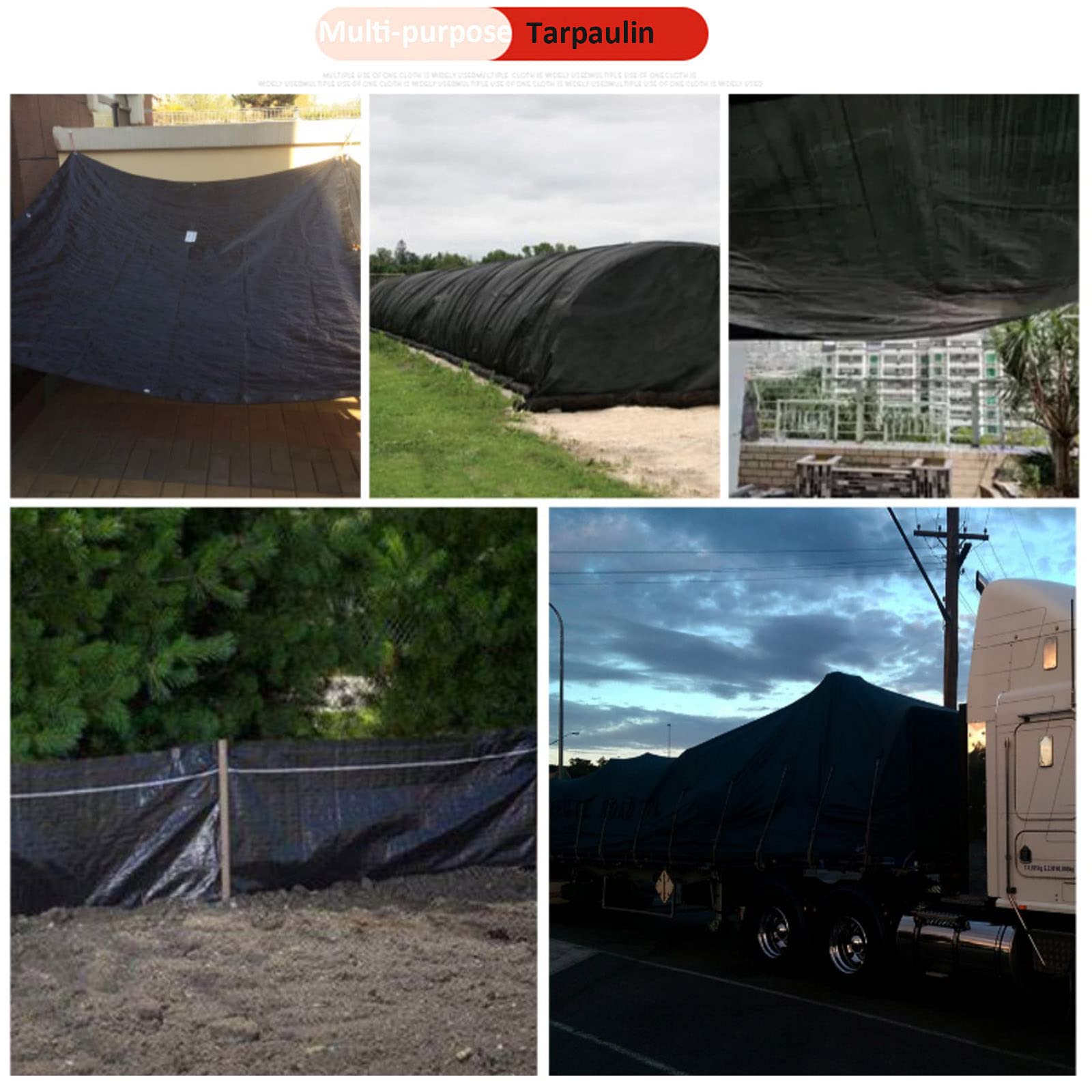 Czarne plandeki Outdoor Shade Flish Wodoodporna ściereczka deszczowa zagęszczona plandek plandeki plastyczna plastikowa z przelotkami (rozmiar: 9,8 x 13,1 stóp/3x4m)