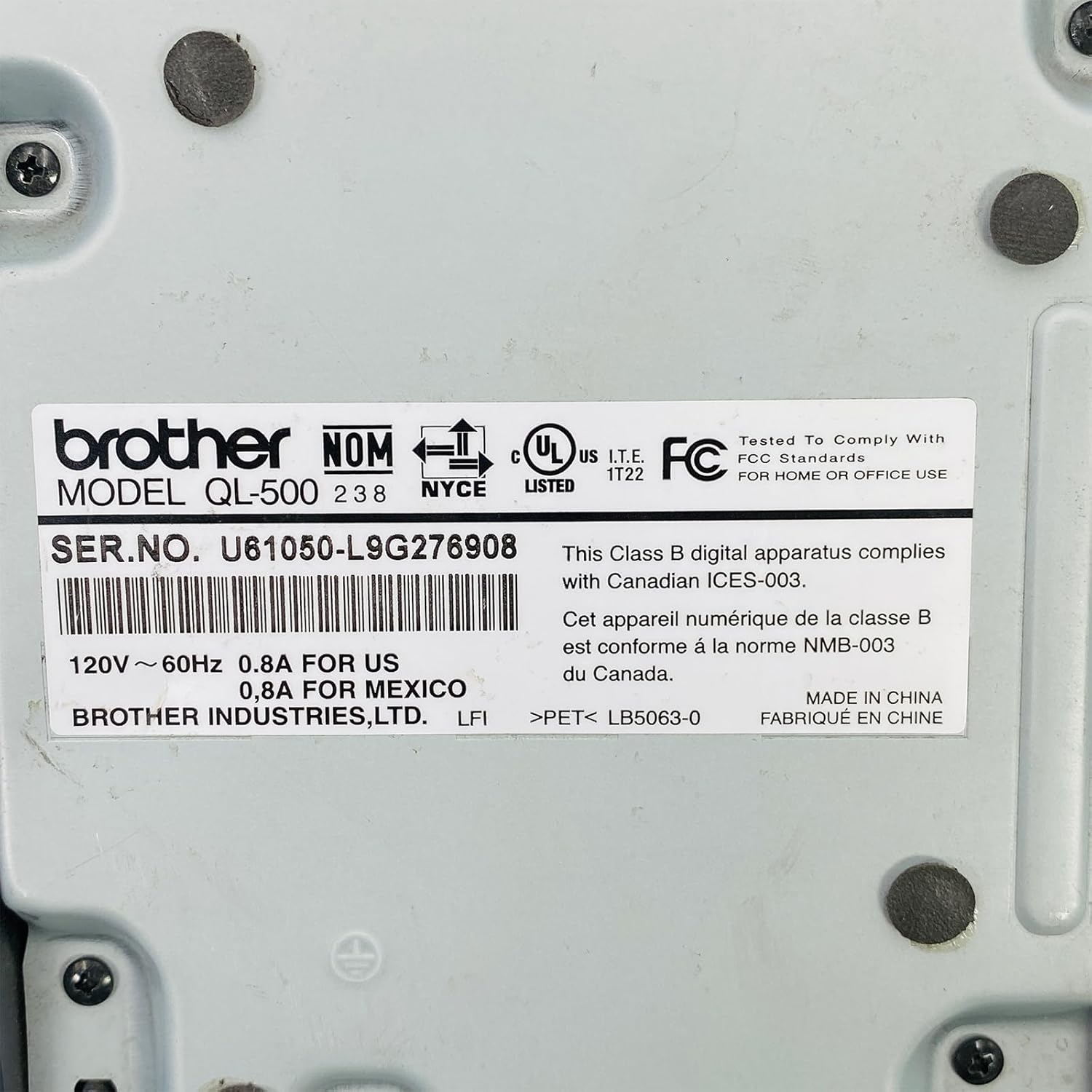 Brother P-Touch QL-500 Direct Thermal Label Printer USB 300 dpi