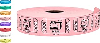 Tacticai 1000 Raffle Tickets, Meal, Pink (1 of 8 Colors), Single Roll, Ticket for Events, Food, Class Reward, Fundraiser & Prizes