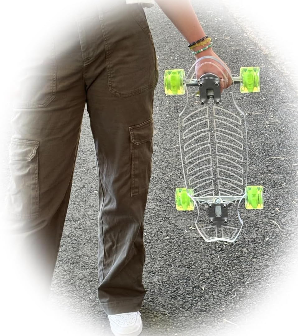 GHOST BOARDS 24'' Penny Ghost Board – Acrylic Mini Skateboard with LED Wheels | Travel-Size, Easy to Ride Penny Bored | Longboard Skateboard Adult & All Ages. Great for Beginners