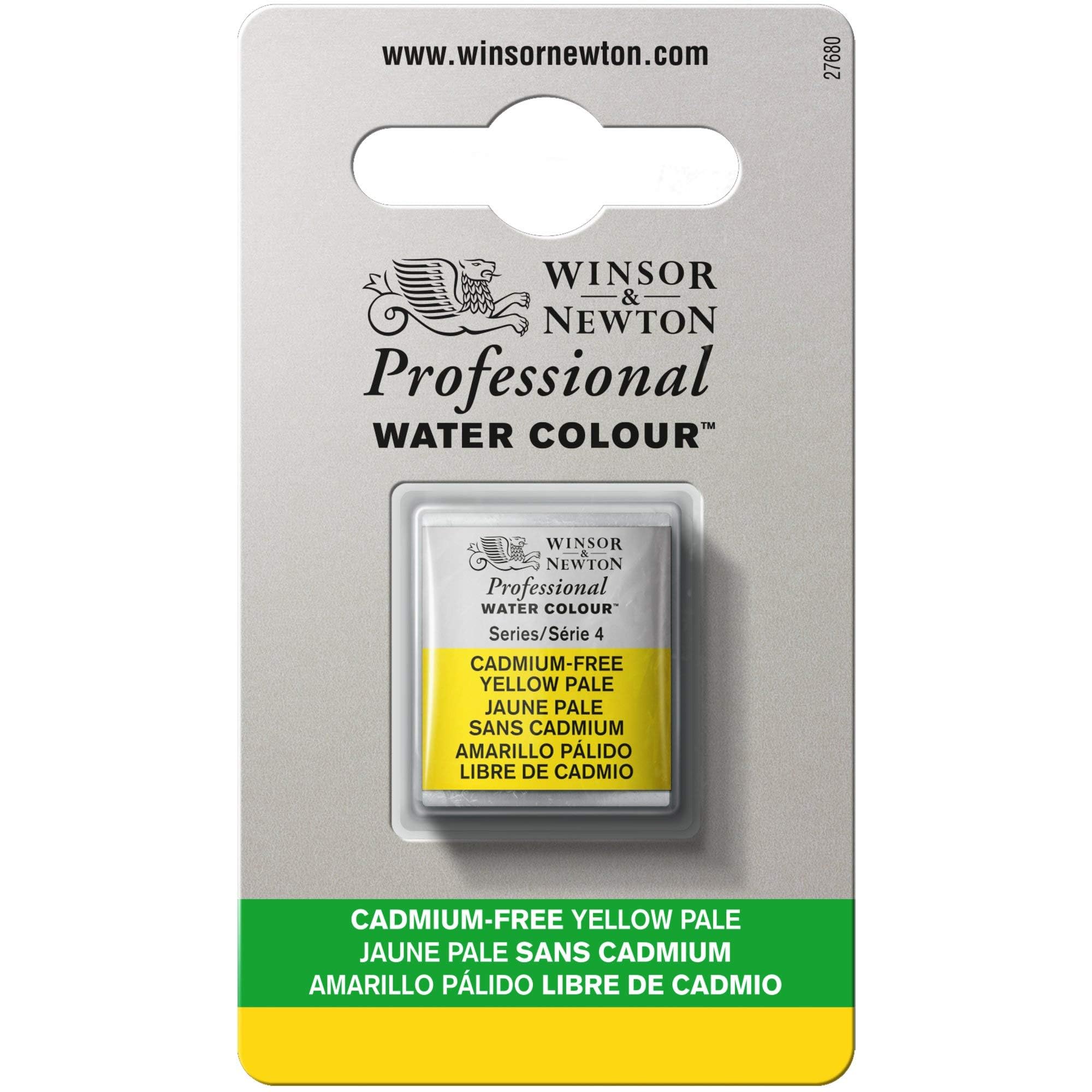 Winsor and Newton 0101907 Proffesional Water Colour, Half Pan Size, Cadmium Free Yellow Pale, Pack of 3 — image 1