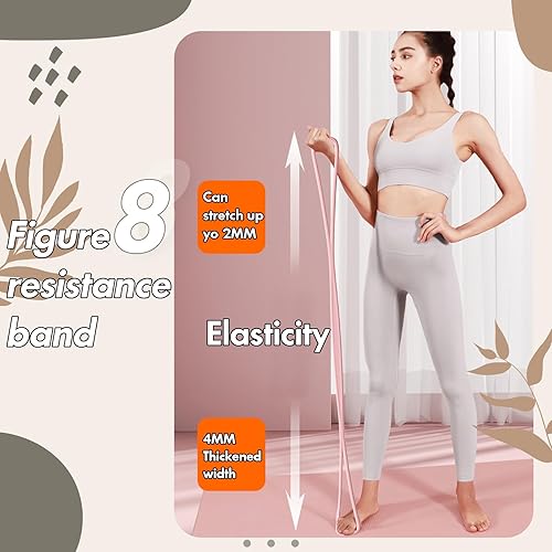 Miniatura 4 de Figura 8 banda de resistencia, figura 8, bandas de resistencia para mujeres y hombres, 15 libras de resistencia para entrenamiento, asas