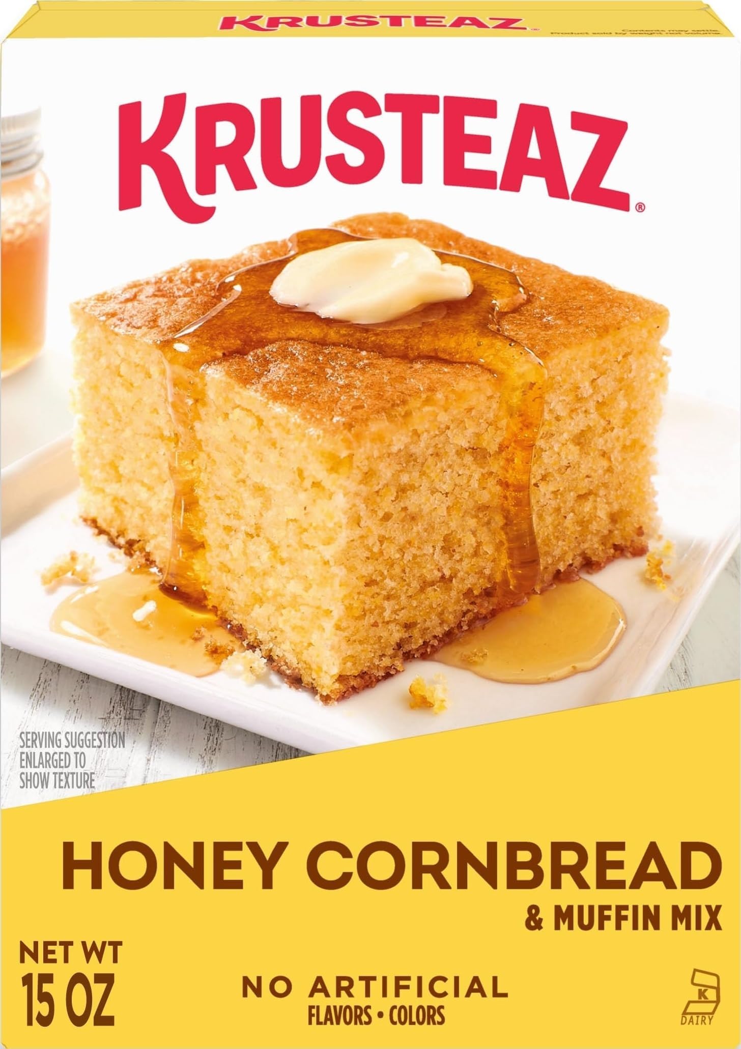 Krusteaz Honey Cornbread and Muffin Mix, No Artificial Flavors and No Artificial Colors, Baking Mix, 15-ounce Box