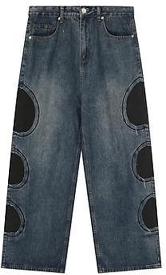 Men's Baggy Jeans Y2k Wide Leg Denim Jeans Hip Hop Skater Skateboard Pants Straight Leg Jeans