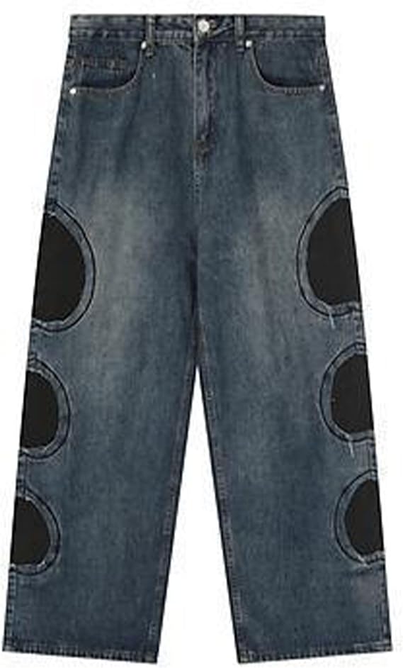 Men's Baggy Jeans Y2k Wide Leg Denim Jeans Hip Hop Skater Skateboard Pants Straight Leg Jeans