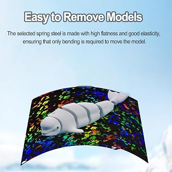 260x271mm PEF PEY Holographic Build Plate Double Sided Smooth Heated Print Bed Flexible Platform Print Plate for Elegoo Centauri Carbon 2/Centauri Carbon 3D Printer