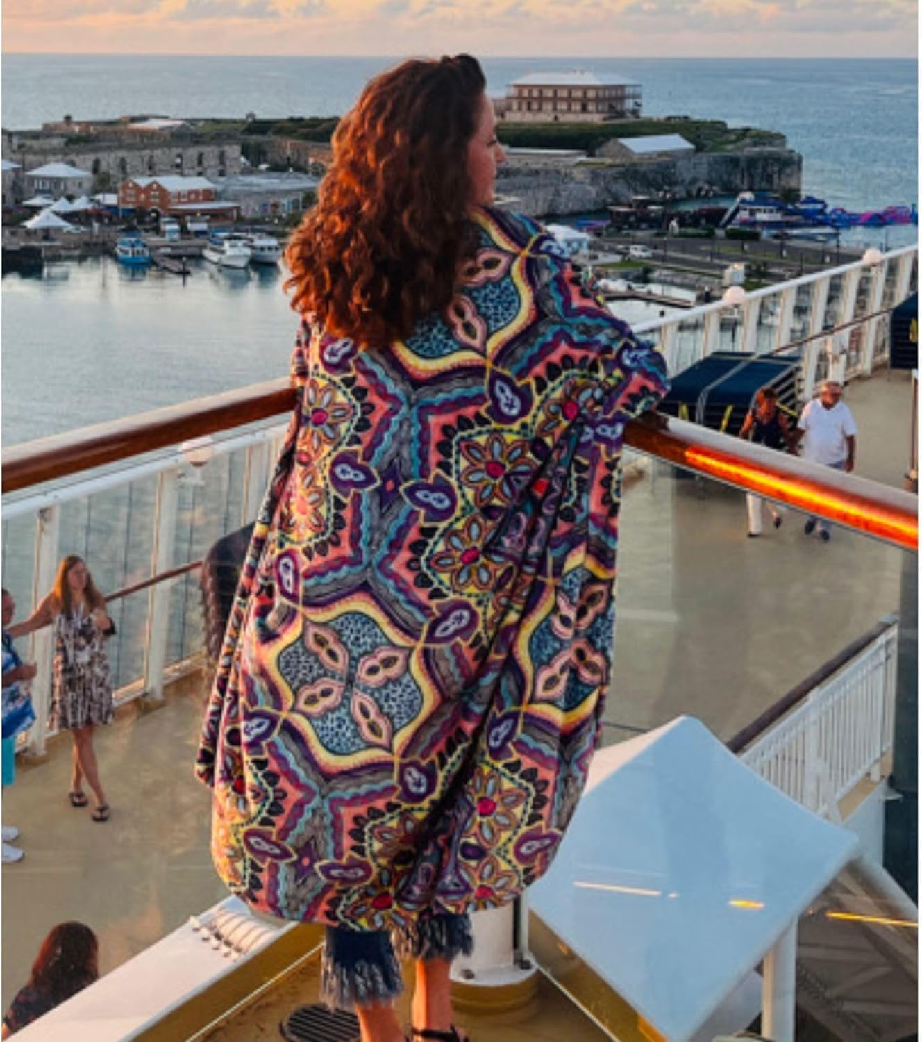 Decorative Luxury Floral Fleece Throw Blanket: Mandala Bohemian Boho Botanical Paisley Damask Velvety Soft, Bright Purple Pink Yellow White Durable Plush Accent for Bed or Couch, 50" x 70" - Image 4