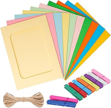 Color Paper Photo Banner with Clips -10 Pack