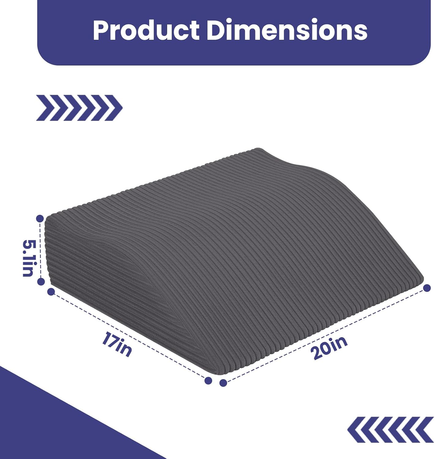 idee-home Recliner Leg Rest Cushion, Recliner Footrest Extender Pillow with Removable Corduroy Cover, Multi Purpose Ergonomic Foot Pillow Back & Lumbar Support Cushion for Bed Sofa Couch, Dark Grey