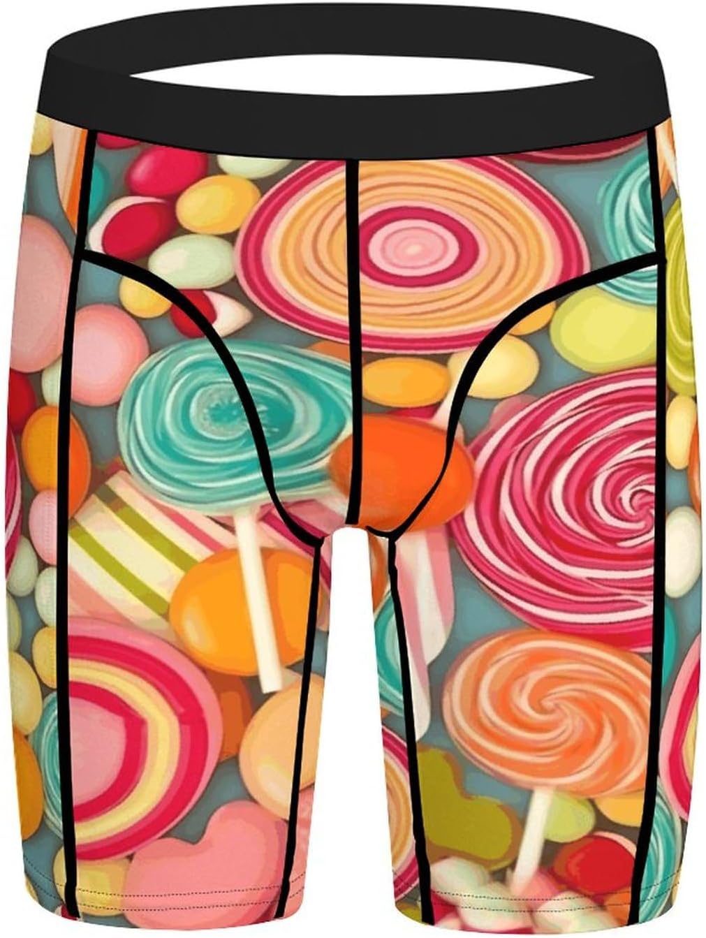 Lollipops Pattern Compression Shorts Men Spandex Sport Shorts Workout Performance Baselayer Underwear