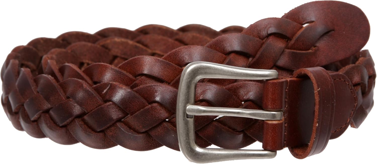 Women's 1 1/8" Braided Woven Skinny Narrow Leather Belt