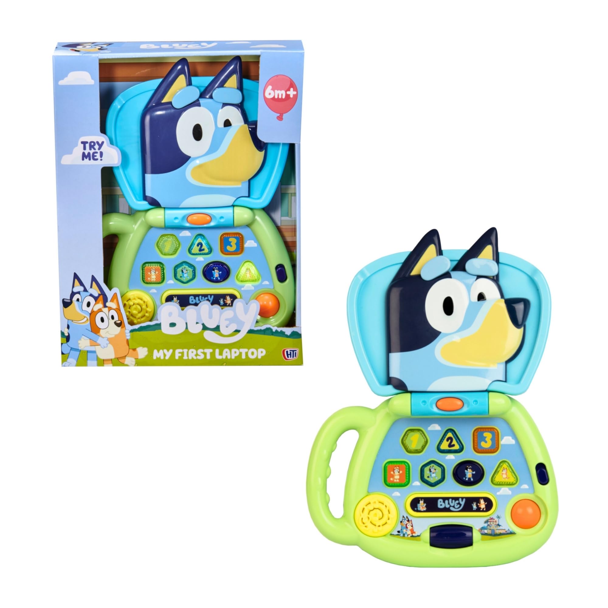 Bluey My First Laptop | Interactive Learning Toy for Toddlers with Lights Sounds & Music | Includes Bluey Theme Tune | 14 Fun Activities & Interactive Features | Educational Preschool Toy | Age 6M+