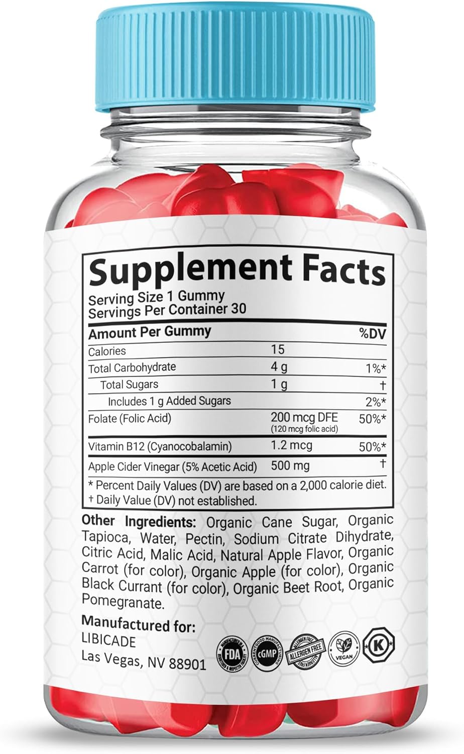 (1 Pack) Libicade Gummies, Maximum Strength Supplement, Advanced All Natural Vitamin Gummies