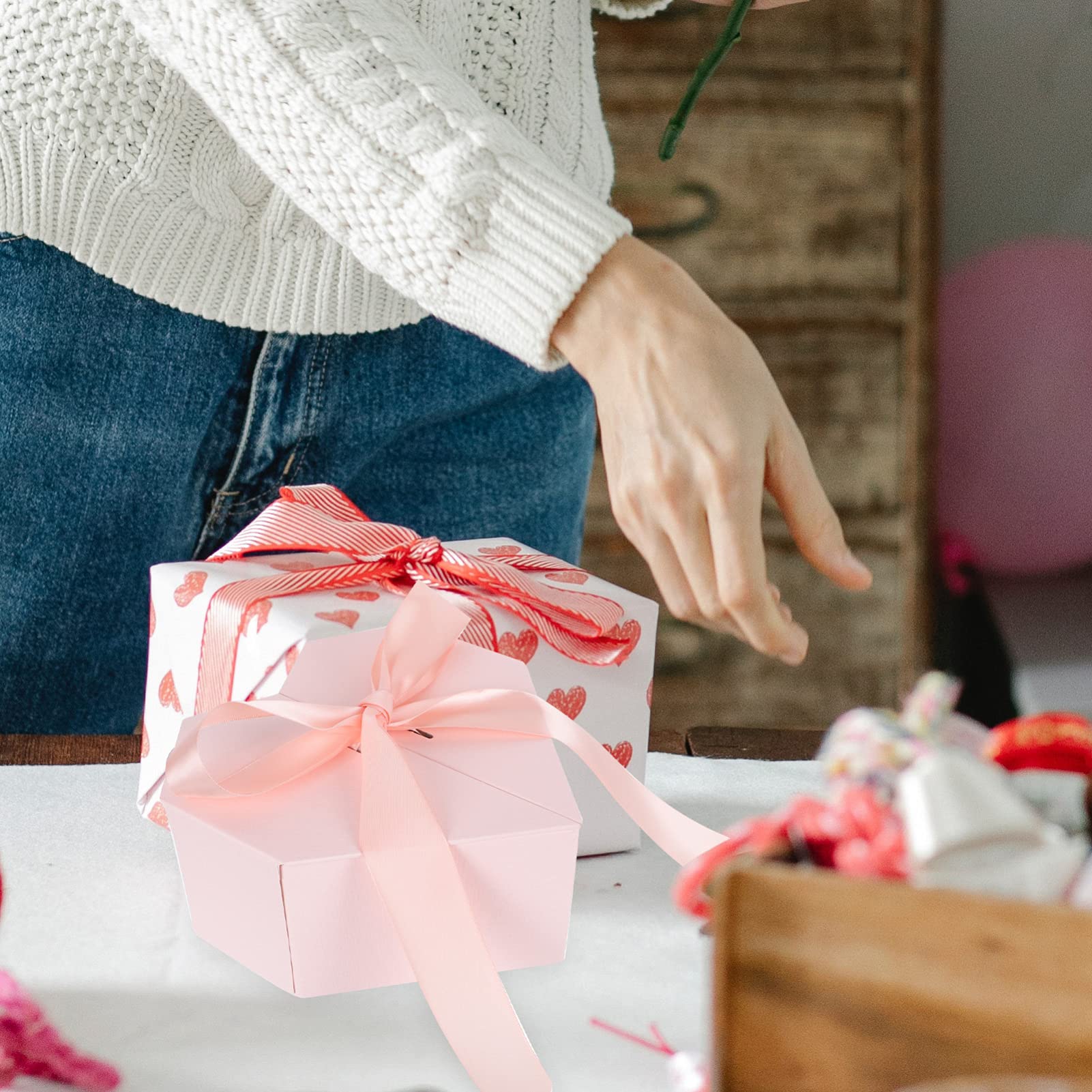 Cabilock 2stücke Herzform Geschenkschachtel Premium Kreative Aufbewahrungsbox Für Hochzeiten Geburtstage Und Valentinstag Romantisches Design Leicht Und Mit Tragetasche