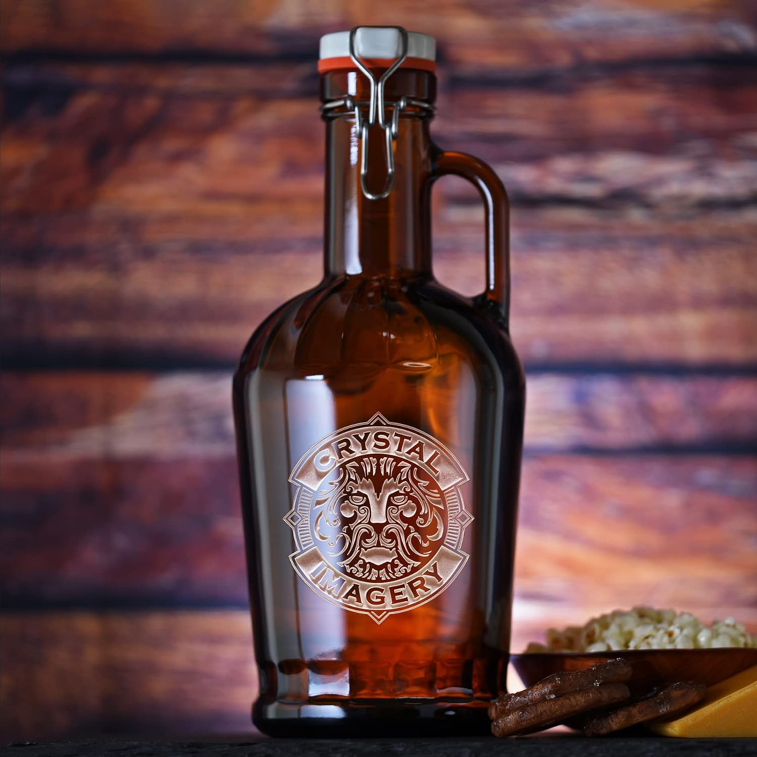 Custom Logo Engraved Flip Swing Top Growler