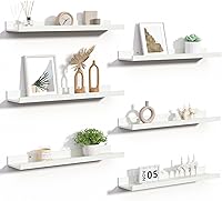 Vista 16 de upsimples Estantes flotantes para pared, estantes de pared para decoración y almacenamiento, juego de 6, estante de madera montado en la pared