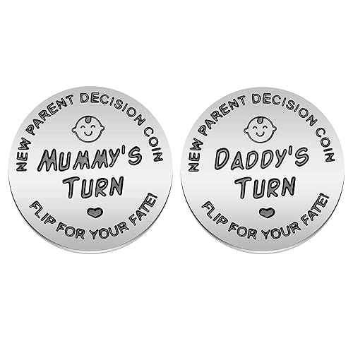 Miniatura 1 de Moneda de toma de decisiones, regalos para nuevos padres, regalos de embarazo, regalos para bebés nuevos para padres, mamá, papá, moneda de decisión