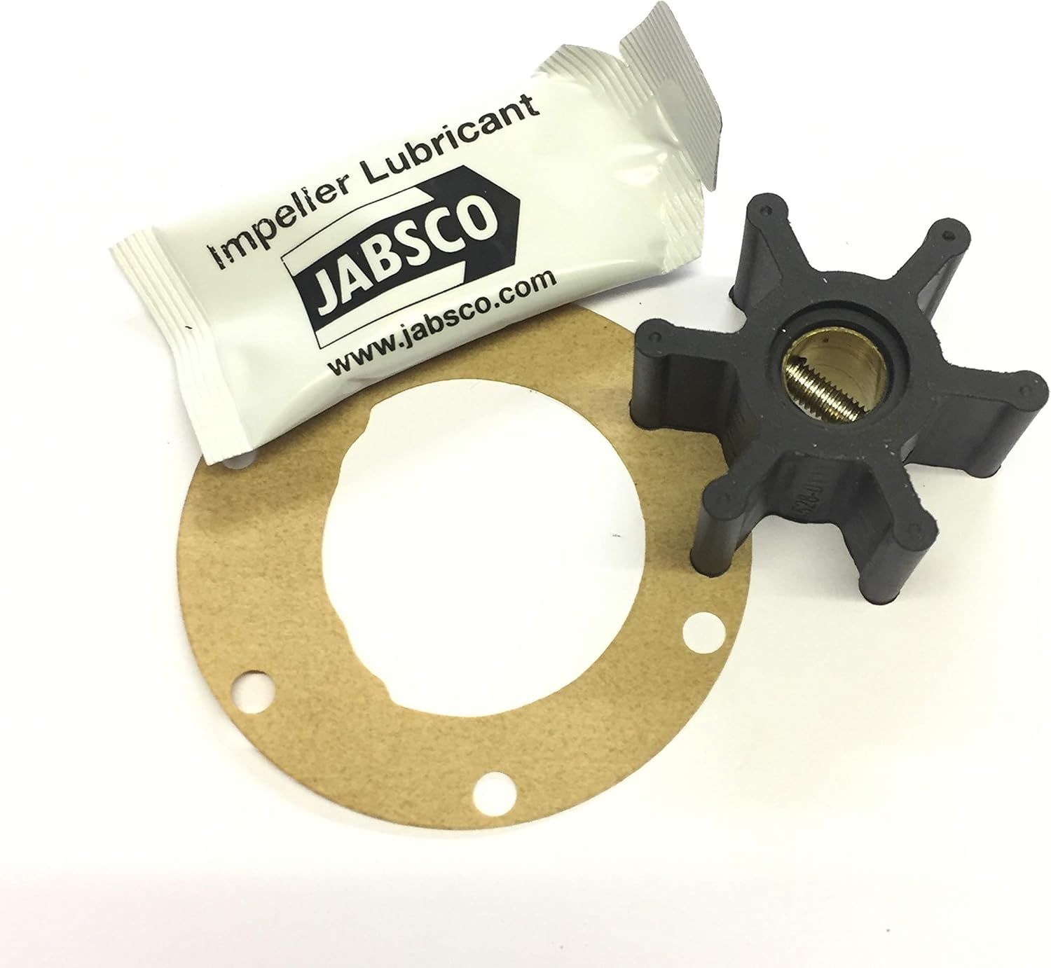 Jabsco 4528-0001-P, Neoprene, Drive Type 1 or 2, 6 Blade, 1-9/16 Diameter, 3/4 Width, 3/4 Shaft, Brass Insert