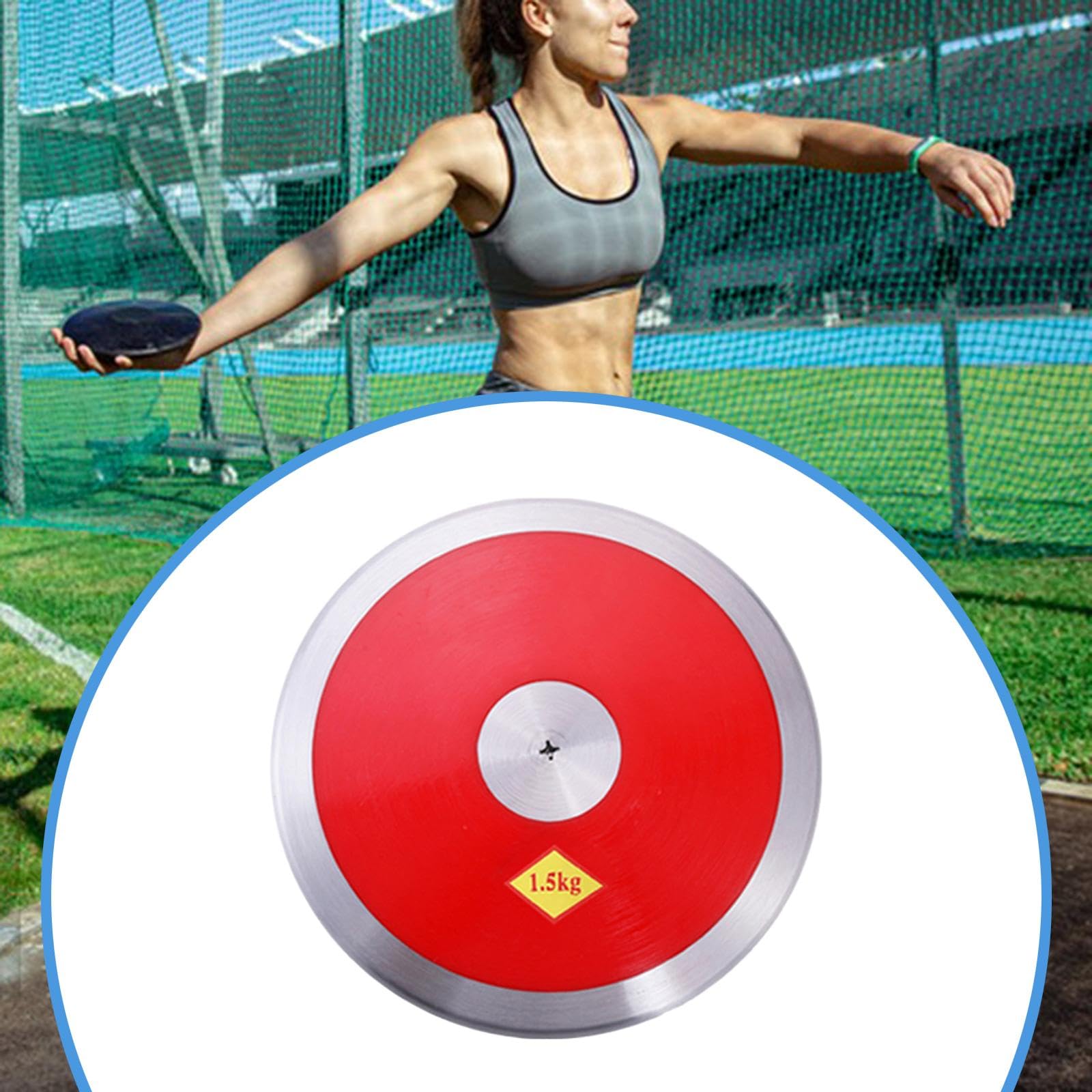 LOVIVER Disco de Entrenamiento Deportivo de Nailon de 1,5 kg con y Centro de Acero, Ideal para Deportivos y prácticas de Lanzamiento en Playa o