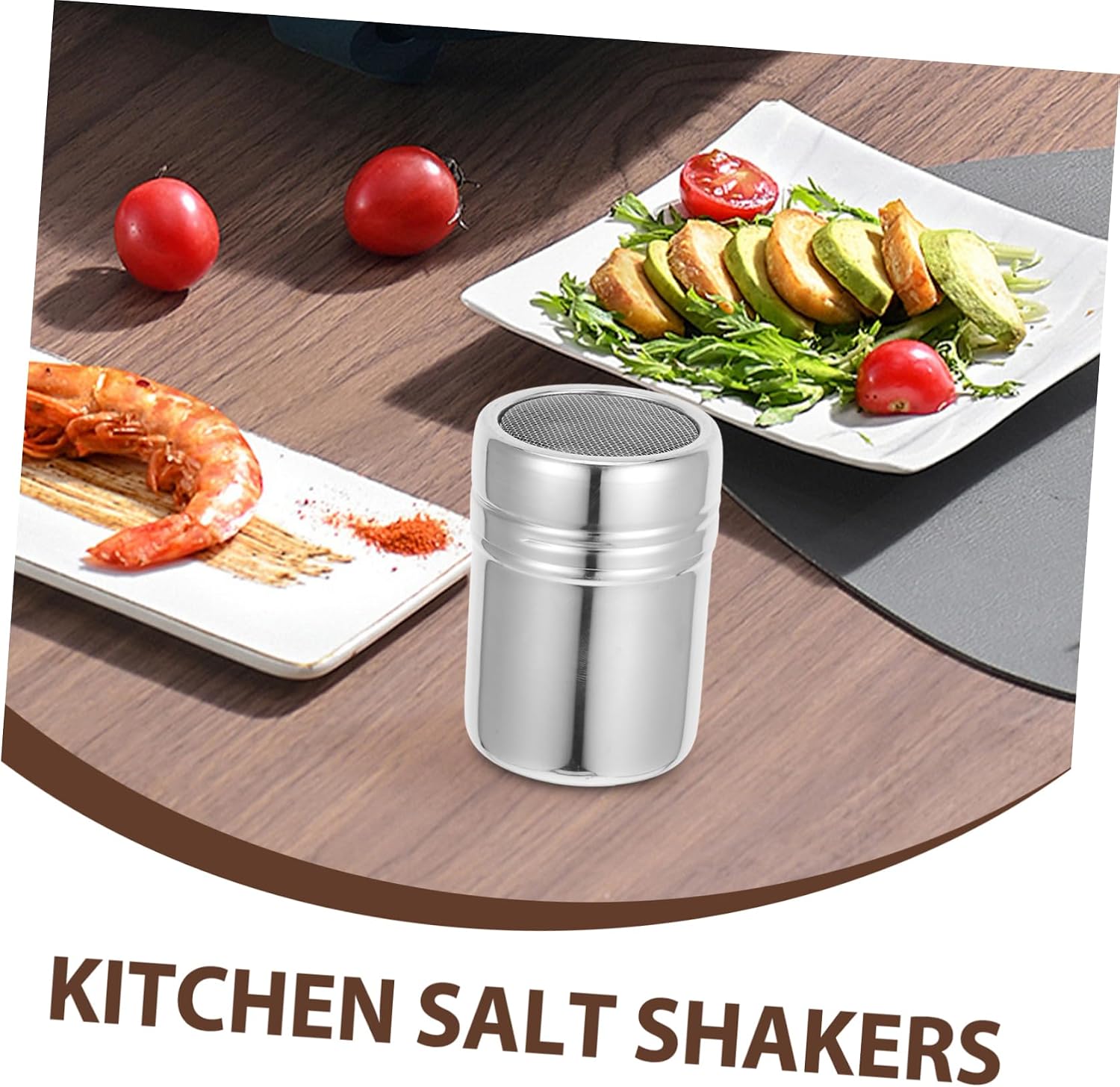 Powder Shaker Set with Stencil, Stainless Steel and Pp, Silver
