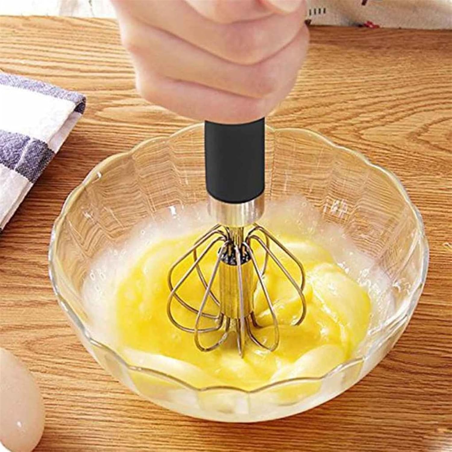 Ewhisk Kitchen Gadgets Emixer Semi-Automatic Manual Pressing Eggbeater Coffee Milk Mixing Handhold Cooking Tools image 2
