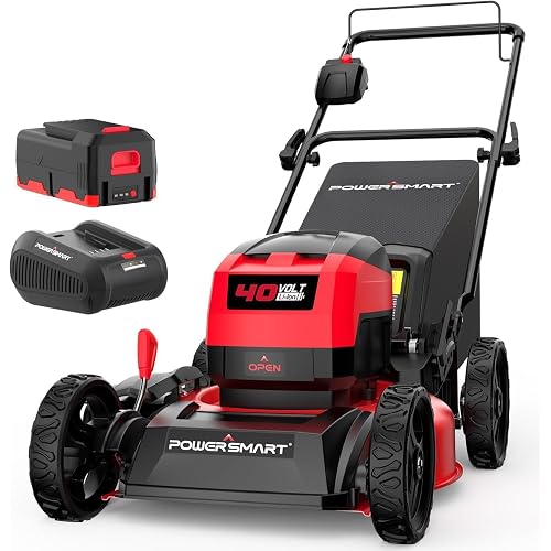 PowerSmart Electric Cordless Lawn Mower 17" 40V, 3-in-1 Brushless Push Lawn Mower, Lightweight, Foldable Handles