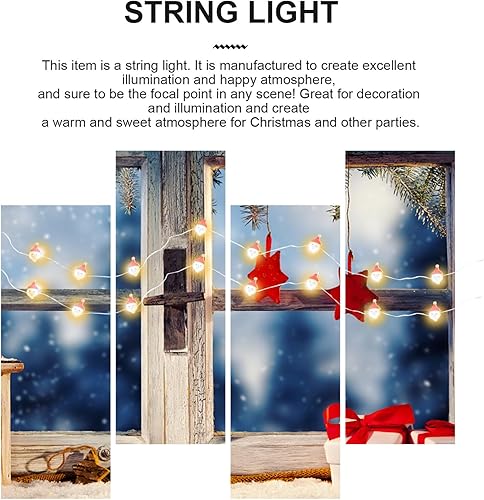 Miniatura 7 de Uonlytech Luz de Navidad, 1 unidad, lámpara de alambre de cobre, luz de Papá Noel, funciona con pilas, decoración de Navidad, decoración del hogar,