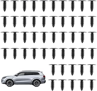 50 Pcs Car Bumper Plugs License Plate Holes, Durable Plastic Bumper Shield Fender Liner Push-in Retainer Clips Compatible with 6-7MM Rivets Car Plate Hole for Cars Trucks RV Etc