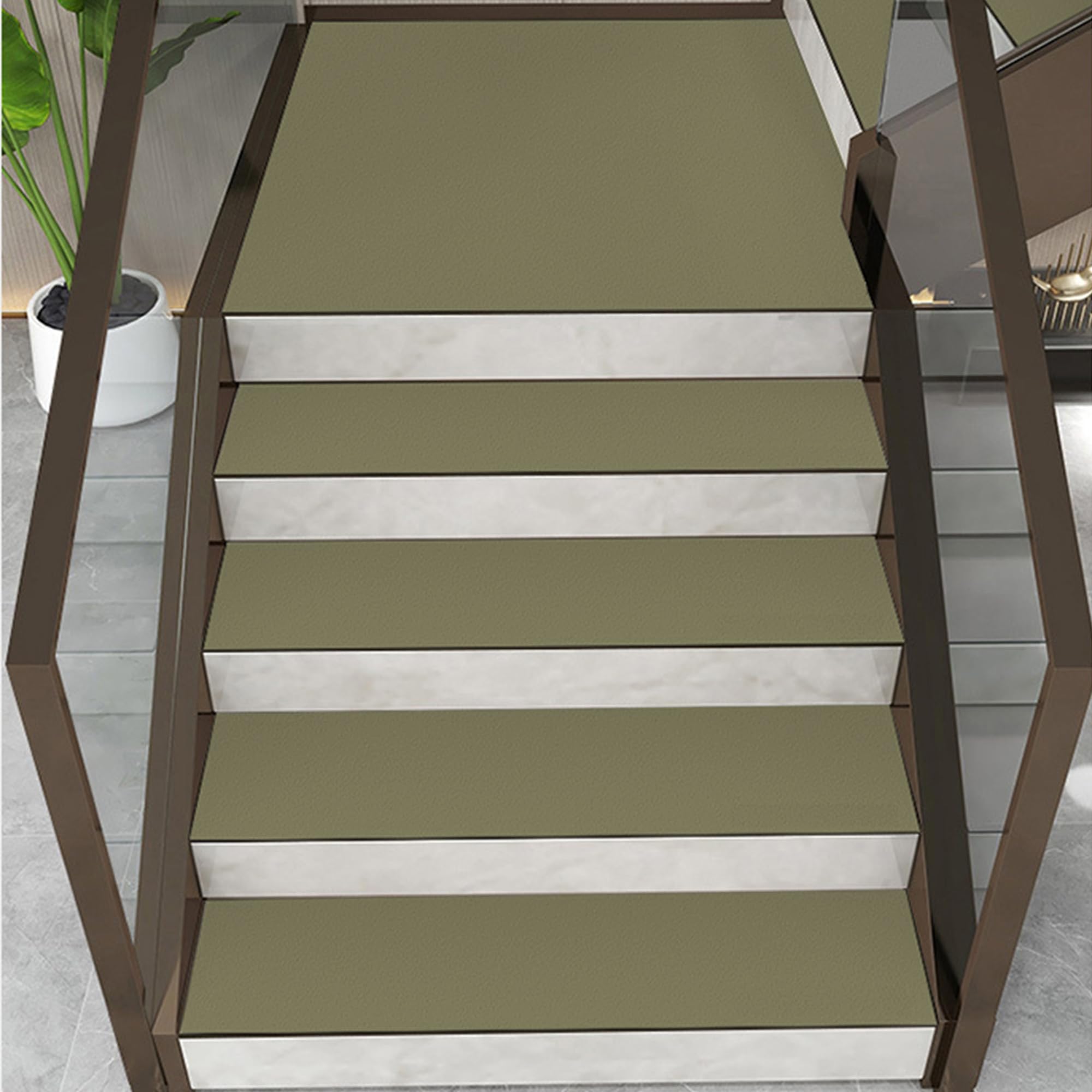 Peldaños antideslizantes lavables para escaleras interiores | Set de 4 unidades