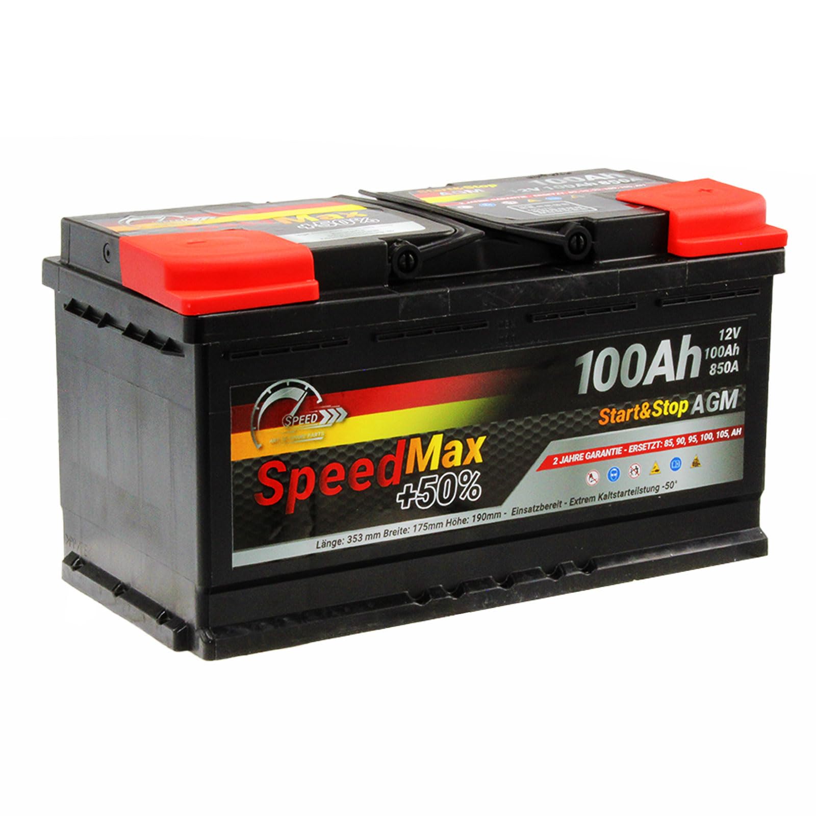 Batteria Speed Max 100Ah AGM 850A Start&Stop 12V