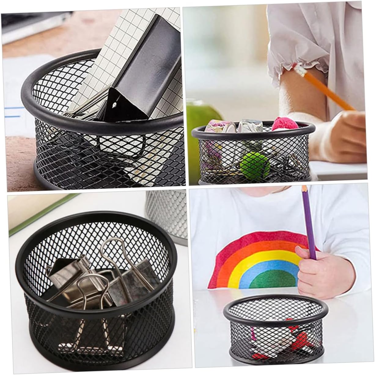 Ciieeo 3pcs Paper Clip Holder Bobby Pin Dispenser Hair Clip Holder Mesh Paper for Desk Office Binder