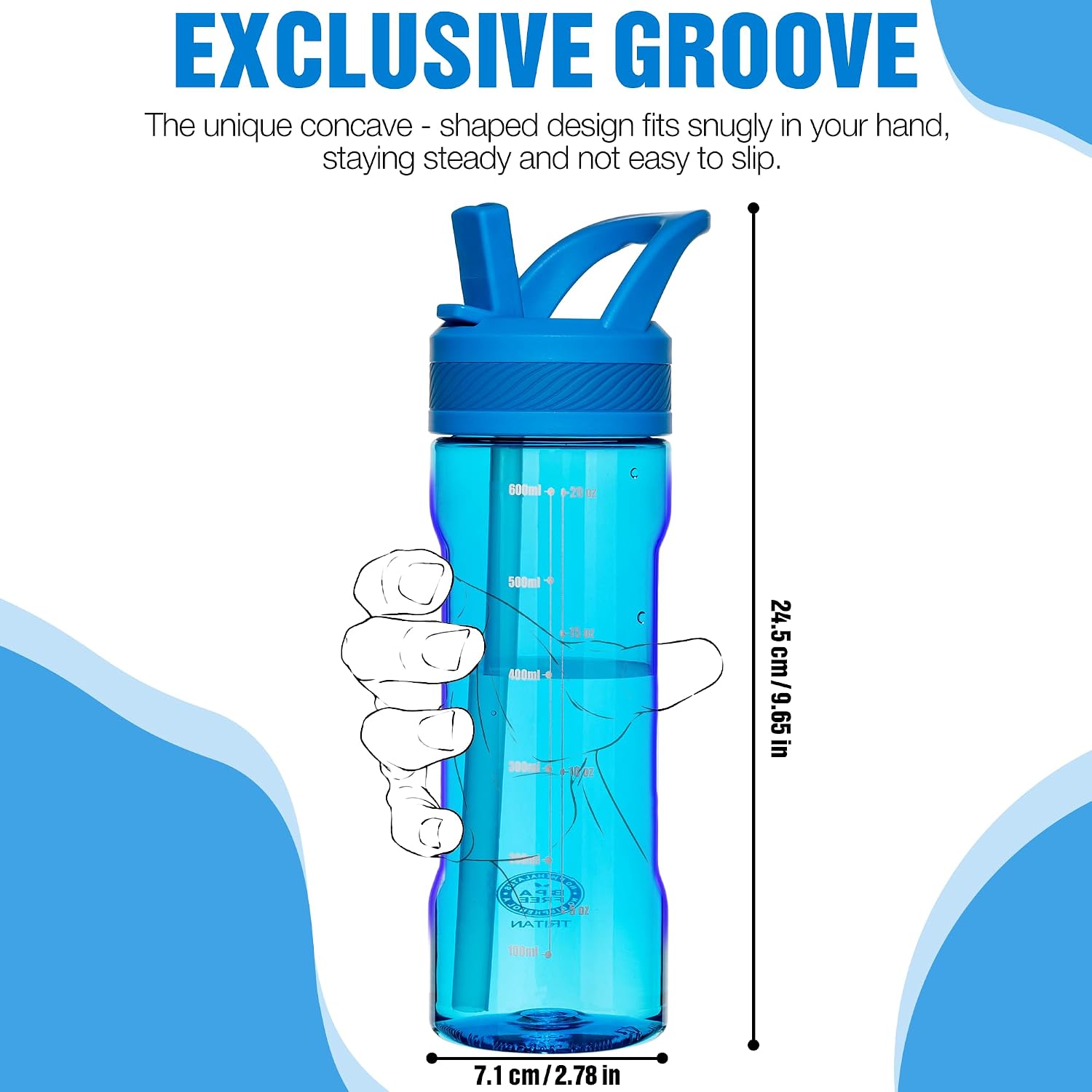 Oldley 20oz Kids Water Bottle Straw