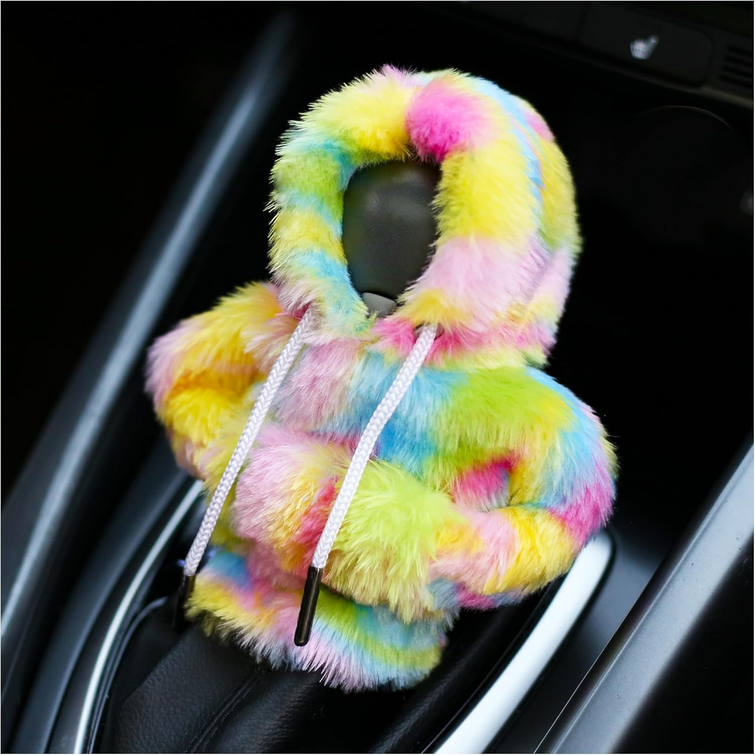 Fashionable Hoodie Car Gear Shift Cover,Colourful Fuzzy