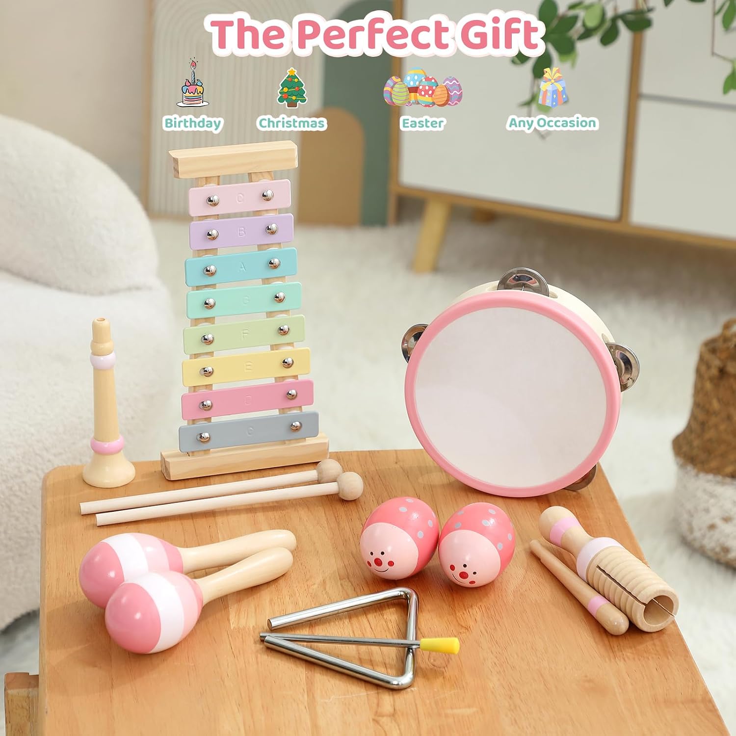 Jollito Kids Musical Instrument Wooden Toys